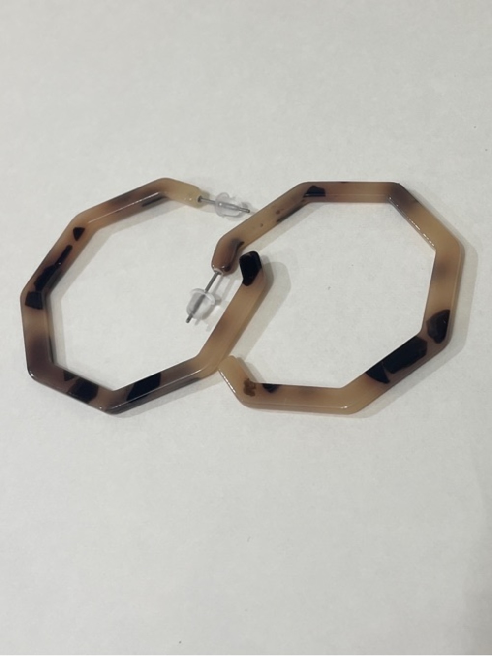 🍂 Tortoiseshell Octagon Hoop Earrings